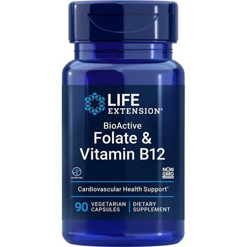 Life Extension Bioactive Folate Vitamin B12 Bleu