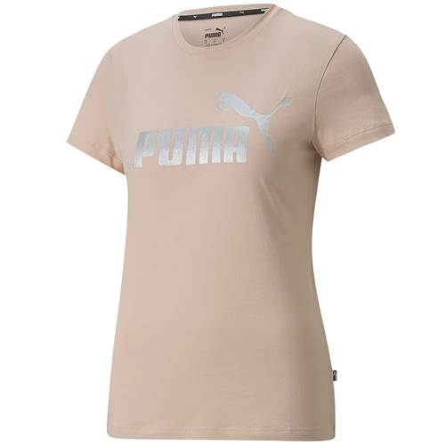 Puma Ess Metallic Logo Tee Beige