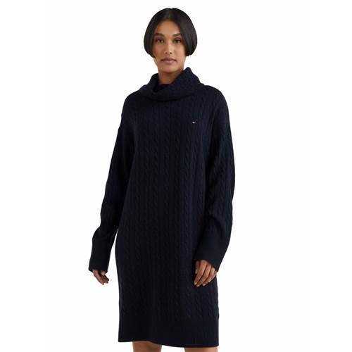 Tommy Hilfiger Softwool Cable Rollnk Dress Noir
