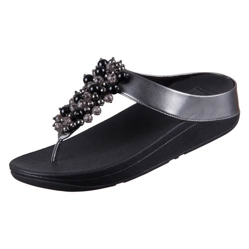fitflop Fino Metallic Buable Bead Noir,Argent