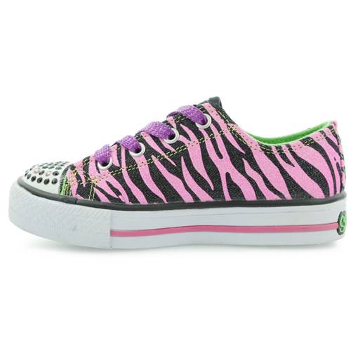Skechers Twinkle Toes Shuffles Wild Street Black Neon Pink 10283LBKNP