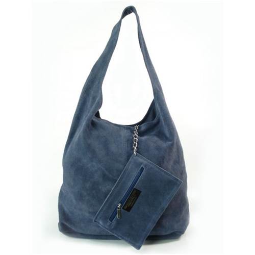 Vera Pelle Zamsz Shopper Bag XL A4 Jeans W456BS