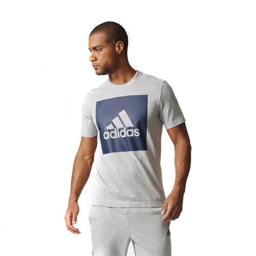 Adidas Essentials Box Logo Tee Gris,Bleu marine