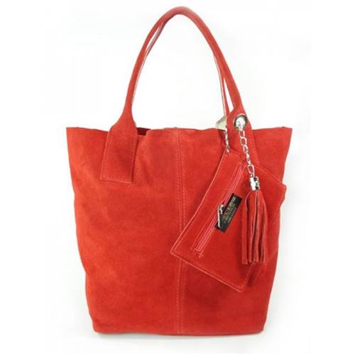 Vera Pelle Zamsz XL A4 Shopper Bag Rouge
