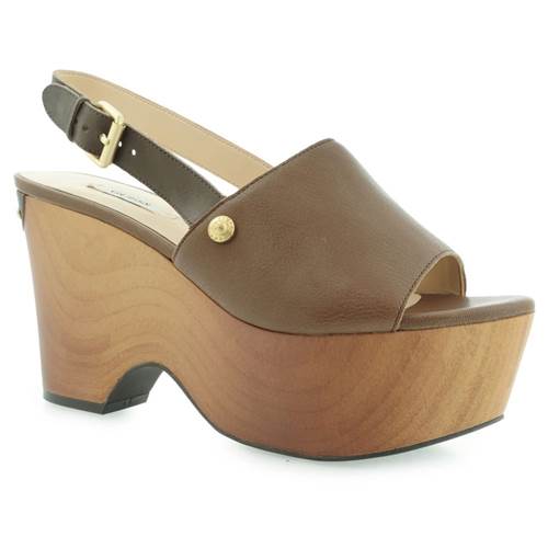 Guess Tricie Zeppa Wedge Leather FL5TRILEA04BROWN
