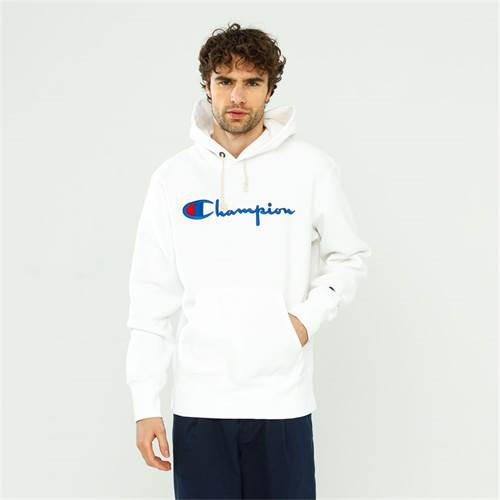 Champion Reverse Weave Script Logo Hooded Sweatshirt 216499WW001WHT