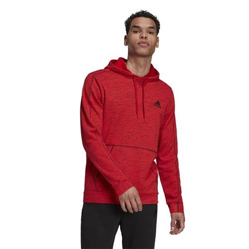 Adidas Essentials Mélange Embroidered Small Logo Hoodie Rouge