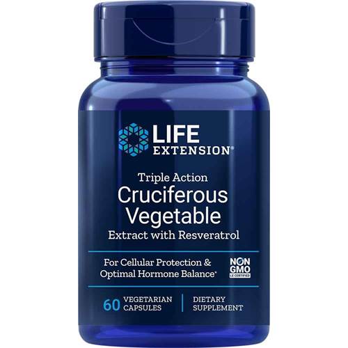 Compléments alimentaires Life Extension Triple Action Cruciferous Vegetable Extract With Resveratrol