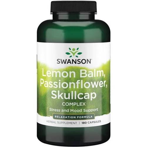 Compléments alimentaires Swanson Lemon Balm Passionflower Skullcap Complex