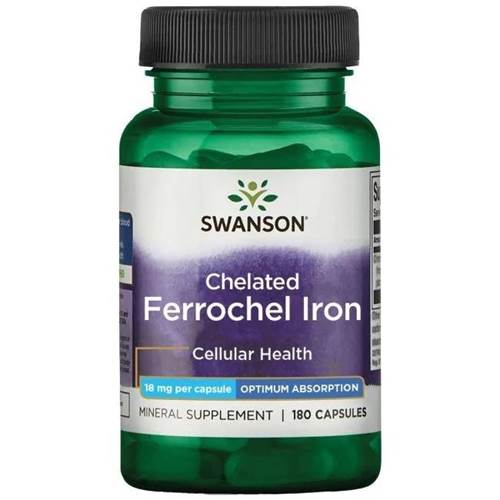 Compléments alimentaires Swanson Chelated Ferrochel Iron 18MG