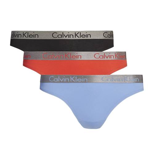 Calvin Klein 3 pack Thongs Noir,Rouge,Bleu