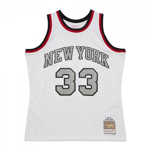 Mitchell & Ness Nba Cracked Cement Swingman Jersey Knicks 1991 Patrick Ewing Blanc