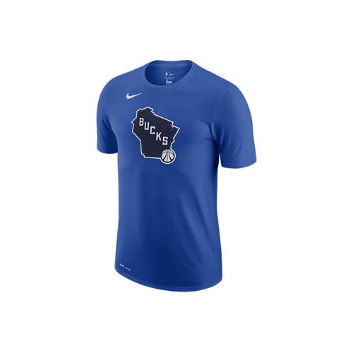 Nike Nba Milwaukee Bucks City Edition Logo Dri-fit Bleu
